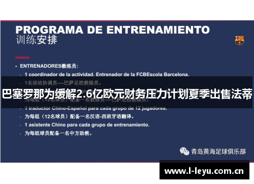 巴塞罗那为缓解2.6亿欧元财务压力计划夏季出售法蒂